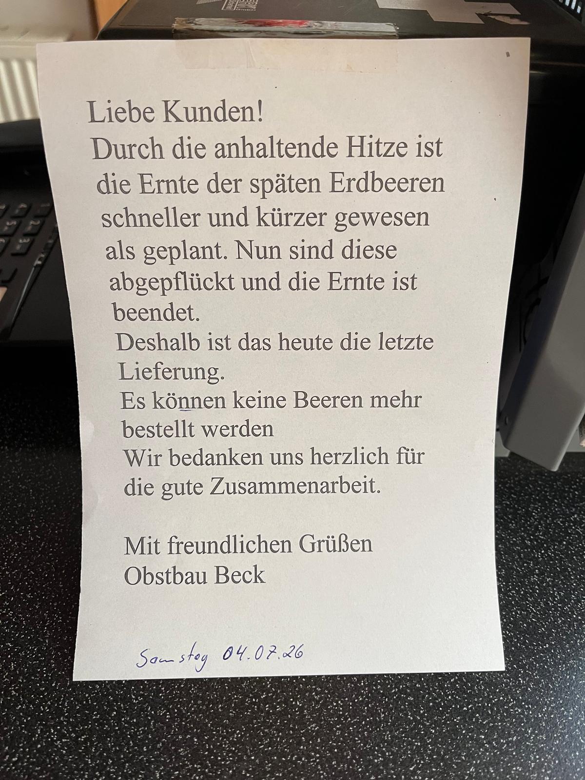 Erdbeeren Ende